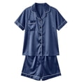thumbnail image 5 of Bovxnpu Women's Pajamas Set 2 Piece Loungewear Set Summer Pajama Short Sleeve Shorts 2 Piece Collared Loungewear Set Sleepwear, 5 of 6
