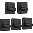 thumbnail image 1 of Gancho para toallas de pared de 5 piezas, acero inoxidable, no poroso, a prueba de óxido, adecuado para baño, inodoro, cocina y oficina, negro, 1 of 5