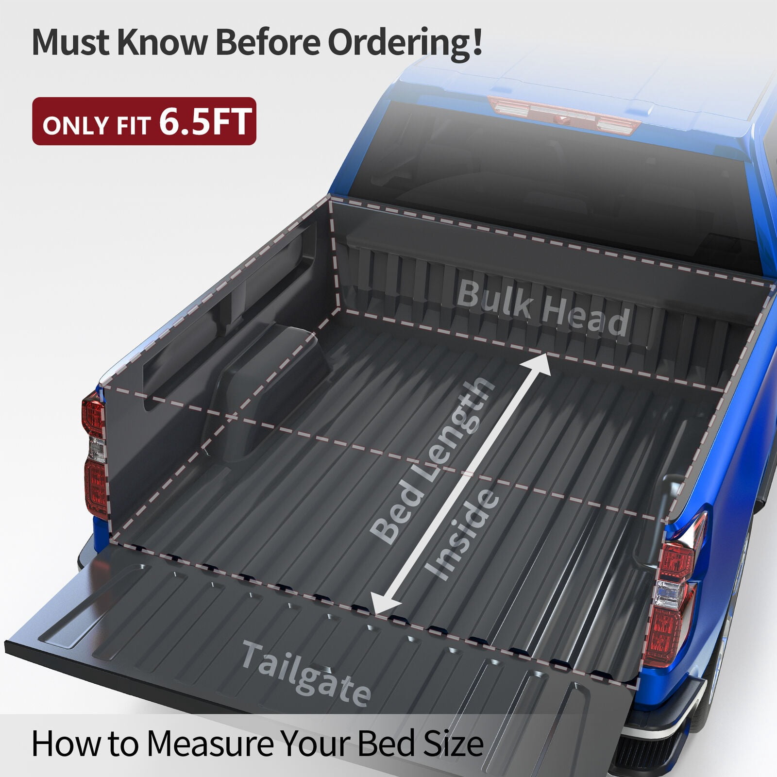 RVNI 6.6 ft Four Fold Tonneau Cover Soft Truck Bed Covers for 2009-2014 Ford F-150 F150 Styleside