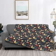 thumbnail image 2 of Yiaed Christmas Holiday Bowling Print Blanket Throw Blanket Soft Cozy Flannel Blanket for Home Bed Sofa Couch Chair-60"x50", 2 of 6