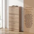 thumbnail image 5 of Zateety 3-Drawer Shoe Storage Cabinet 3-Tier Wood Shoe Rack Storage Organizer for Entryway, 5 of 12