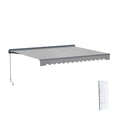 thumbnail image 3 of Semi-Cassette Motorized LED Luxury Patio Awning - 12 x 10 Ft - Silver Gray - Moroccan Collection, 3 of 8