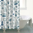 thumbnail image 5 of Anchor and Sailboat Bathroom Shower Curtain 72x72 Inch Waterproof Polyester Fabric with Hooks, Classic Nautical Theme for Coastal and Beach Bathrooms, 5 of 5