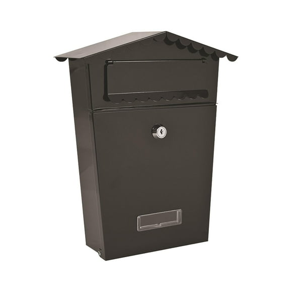 Vintage Mailbox Mail Box with 2 Keys Decorative Drop Box Black