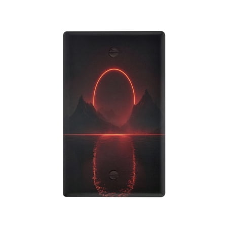IAUYY Retardant PC Material Unused Outlet Cover Switch Plate Covers Easy DIY Installation with Screws Light Switch Cover Plate A Glowing Red Neon
