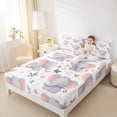 thumbnail image 4 of Homewish Lovely Elephant Twin Sheet Sets,Kawaii Zoo Animal Twin Fitted Sheet,Rustic Flower Butterfly Flat Sheet For Teens,Microfiber Bedroom Decor,3 Pieces, 4 of 7