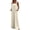 Beige, variant on Bib Jumpsuit for Womens, with Pockets Wide Leg Sleeveless Button Strap Loose Fashion Long Romper Yellow L