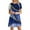 Blue, variant on JTZGDY Summer Dresses for Women Loose Fit Casual Tie Dye Marble Print Crewneck Tshirt Dress Short Sleeve Sundress Beach Cover Ups Blue L