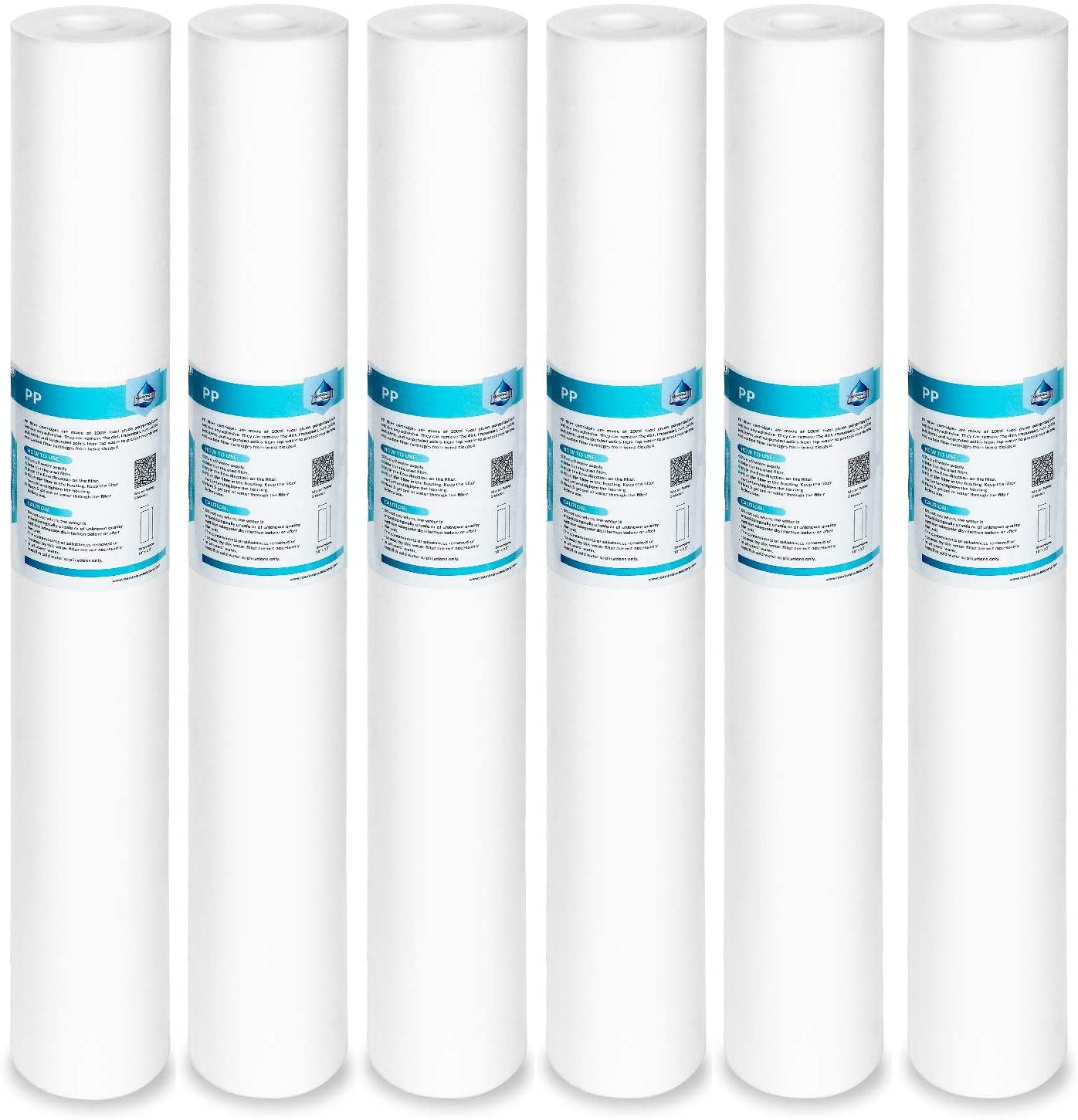 Membrane Solutions 20 Micron Sediment Polypropylene Water Filter Replacement Cartridge 10x 2.5（2 Pack） 