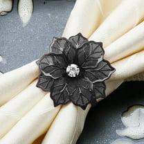 Party Decorations Promotion Sale! Nomeni Napkin Ring Stainless Steel Flower Napkin Buckle European High End Napkin Ring, Home Decor Clearance Sale Black