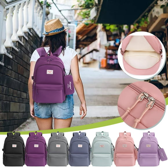 School Backpack SMihono Travel Waterproof Backpack avec des Bretelles Plus Larges, des Loisirs Très Grande Fermeture à Glissière Backpack for School Extérieur Travel avec Small Sac à Stylo, School Fournitures sur l'Autorisation