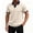 Beige, variant on OIOLOYJM Men's Casual Short Sleeve Cable Knit Texture Polo Shirts Cotton Stretch V Neck Johnny Collared Tee Summer Vacation Travel Beach Lounge Golf Shirts Beige L