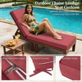 thumbnail image 4 of Kimunuk Outdoor Chaise Lounge Cushions set of 2, 80" x 26" x 4" Waterproof Pool Beach Recliner Replacement Cushions with Ties, Fuchsia Red, 4 of 7