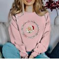 thumbnail image 3 of Sudadera deportiva con capucha y hombros descubiertos de manga larga para mujer, con estampado digital 3D y diseño de elementos navideños, 3 of 4