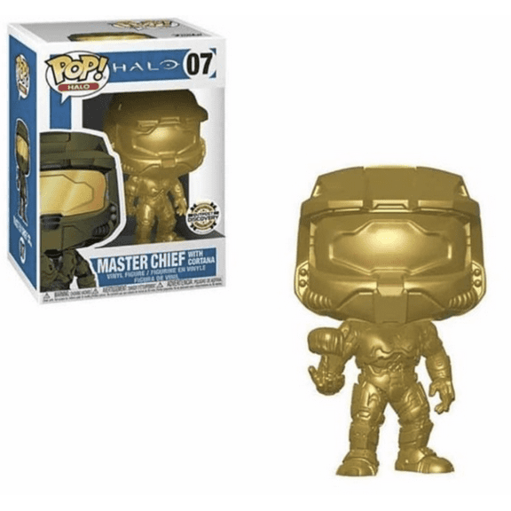 Funko POP! Gold Master Chief With Cortana Halo Outpost Discovery Con Exclusive