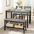 thumbnail image 2 of TEQIN Kitchen Table Chairs Set of 4, Dining Table Set for 4 with Bench and Chairs, 4 Pieces Kitchen Dining Table Set with Storage Rack & Metal Frame for Small Apartment, Kitchen, 2 of 7