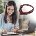 thumbnail image 6 of Unique Bargains 1 Pc Fashion Pinstripe Pattern Cross Elastic Hairband for Women Wine Red, 6 of 6