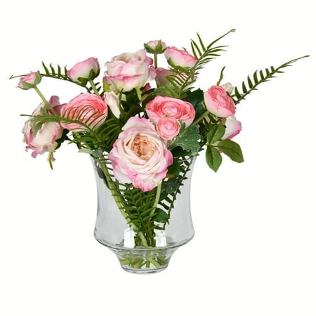 Vickerman Rose Foncé 16 Pouces en Pot en Verre - FX190716
