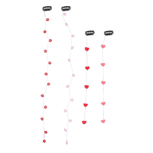 4 pinzas para el pelo largas, horquillas con forma de corazón, tocado de flores, decoración invisible para el cabello para mujeres, niñas y estudiantes.