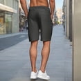 thumbnail image 4 of HOOMEUMY Mens Shorts Fashion Comfy Summer Outdoor Solid Color Drawstring Elastic Waist Straight-leg Pants Leisure Beach Shorts (Dark Gray,XL), 4 of 5
