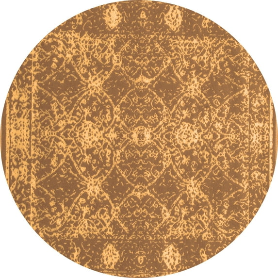 Ahgly Company Indoor Round Persian Orange Bohemian Area Rugs, 7' Round