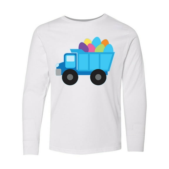 Inktastic Easter Egg Truck Boys Long Sleeve Youth T-Shirt