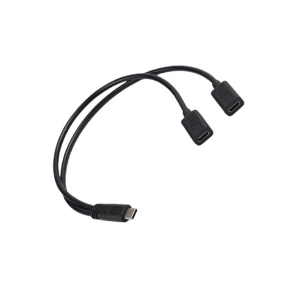 Type-C Male to Double Type-C Female Splitter Cable 15W Fast Charging Adapter Cord for Phone Tablet