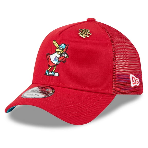 Men's New Era  Red St. Louis Cardinals 2025 Big League Chew A-Frame 9FORTY Adjustable Trucker Hat