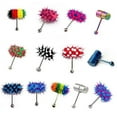 thumbnail image 5 of Windcarnival Unisex Cool Punk Hammer Shape Vibrating Tongue Bar Stud Body Piercing Jewelry, 5 of 13