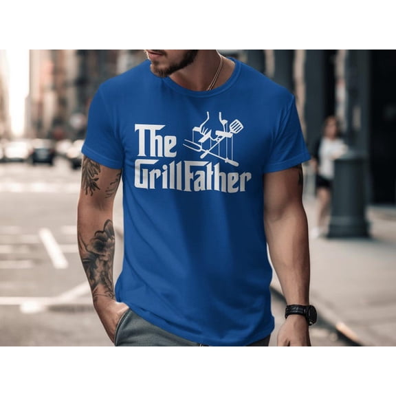 Grillfather T-Shirt Funny BBQ Dad Shirt, Grill Master Barbecue Tee for Men, BBQ Lover Gift, Fathers Day Cookout Graphic T Shirt