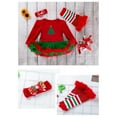 thumbnail image 7 of PINQI Holiday Dress for Toddler Girls Christmas Clothes Little Girl Long Sleeve On My First Christmas Party Ruffle Dress for 0 to 24 Months, 7 of 7