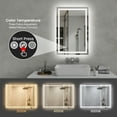 thumbnail image 5 of 24"x36" LED Vanity Mirror, Front & Back Lit, Color Temp Adjustable, Dimmable, Anti-Fog, Waterproof, CRI90+, Shatter-Proof, Easy Install, 5 of 11
