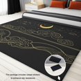 thumbnail image 4 of Washable Rug 6x9 ft Area Rug Gold line Cloud Moon Living Room Rug, Non Slip Machine Washble Rug Soft Low Pile Bedroom Rug Lightweight Rug Carpet for Home Dinning Room, 4 of 7
