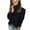 Black, variant on Fesfesfes Women Sweaters Casual Solid Pullover Turtleneck Blouse Long Sleeve Plush Tops Sweater