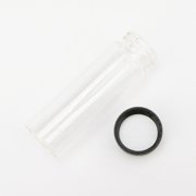 28Pieces Small Glass Vials with Scale Black Screwcap Mini Empty Liquid Sampling Sample Glass Bottles (30ml Clear)