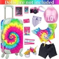 thumbnail image 2 of ZITA ELEMENT American 18 inch Doll Suitcase Travel Play Set 23Pcs - Including Clothes, Shoes, Backpack, Camera & other Accessories, 2 of 8