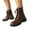 Brown, variant on Platform Combat Boots for Women Classic Leather Buckles Lace up Chunky Heel Mid Calf Motorcycle Riding Ankle Booties with Side Zipper