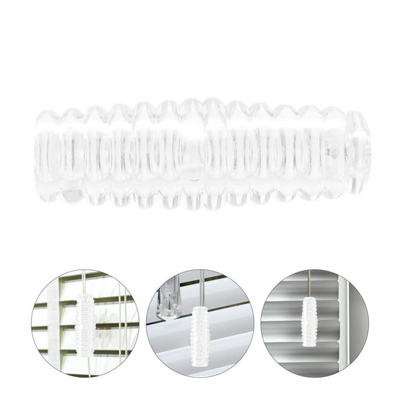 Masteelf 6pcs Clear Curtain Rod Finials Transparent Handle Covers for Home Hotel Roman Drapery Rod Ends