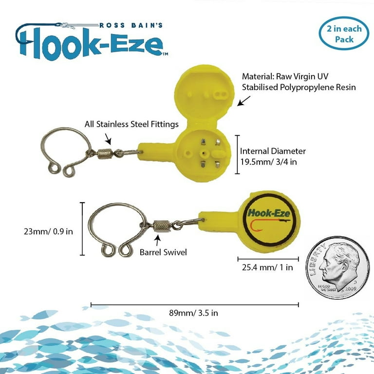 HOOK-EZE Large Fishing Knot Tying Tool All in One | Line Cutter | Cover  Hooks on Fishing Poles and Travel Safe