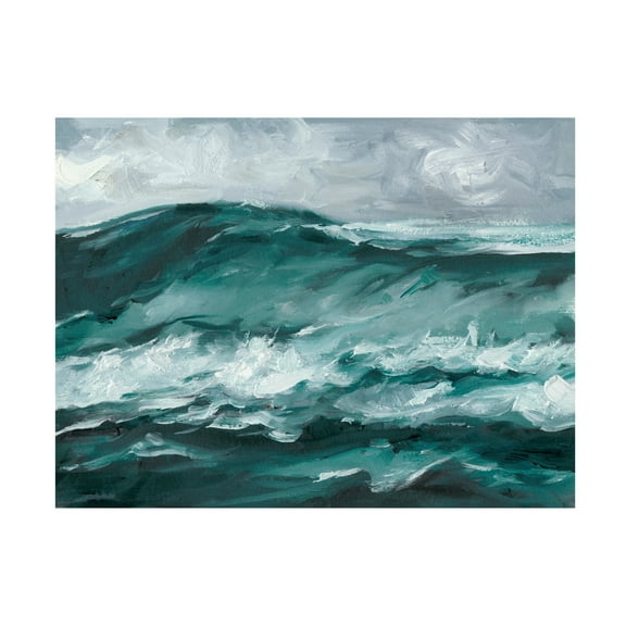 Canvas Wall Art - Ethan Harper 'Moonlit Waves II' Wall Art for Living Room, Bedroom, or Office Décor by Trademark Fine Art - 19 x 14 Inches