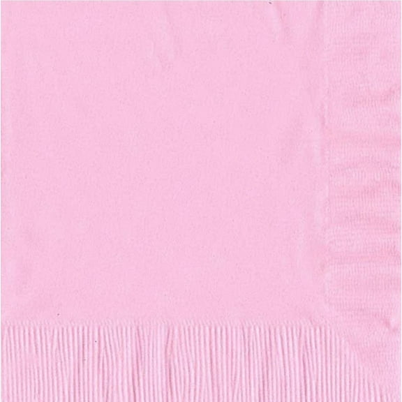 200 - (4 Pks of 50) 2 Ply Plain Solid Colors Luncheon Dinner Napkins Paper - Pink