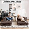 thumbnail image 5 of 78" Boneless Convertible Sleeper Sofa Bed, Holaki Corduroy Compression Folding Sofa with Pillow & 3 Seat, Fixed-Shape Frame, Floor Sofas Lounge Couch for Living Room Bedroom Apartment, Brown, 5 of 9
