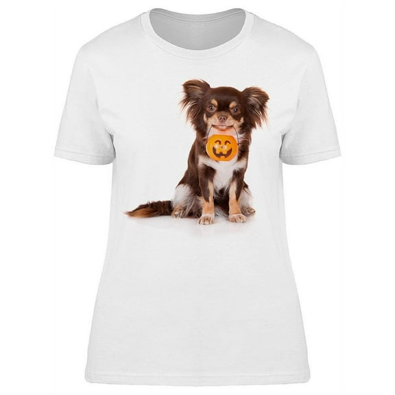 Chihuahua Holding A Pumpkin T-Shirt Women -Image by Shutterstock, Female XX-Large