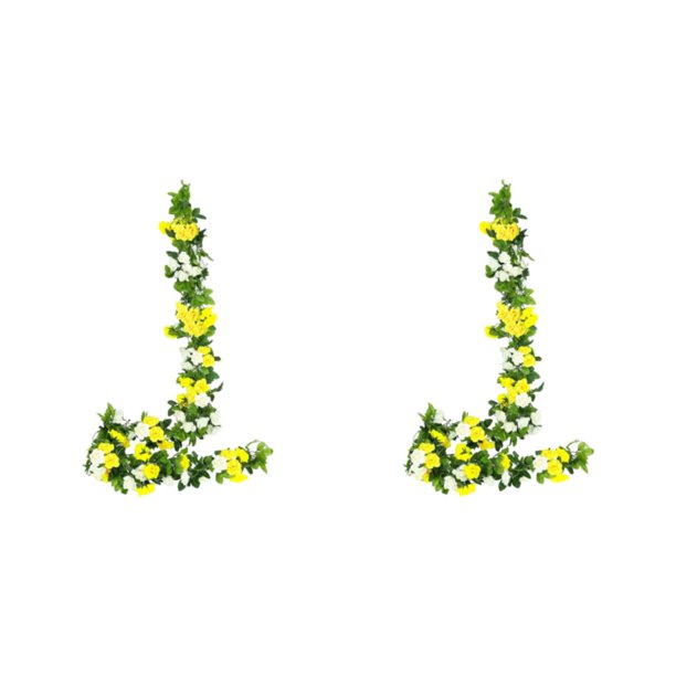 Wosthever Flores artificiales de glicinia fáciles de limpiar para decoración de bodas y fiestas Durabilidad duradera Decoración ecológica Amarillo 2Conjunto