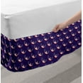 thumbnail image 2 of Cat Bed Skirt, Rhythmic Motifs Cartoon of Cat's Whisker Smile with Teeth Funny Witty, Elastic Bedskirt Dust Ruffle Wrap Around for Bedding Decor, 4 Sizes, Indigo Blush, by Ambesonne, 2 of 2