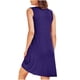 thumbnail image 3 of KIHOUT Vestidos sin mangas para mujer Ofertas de tallas grandes Camisón para mujer con bolsillos Camisas de dormir Ropa de dormir sin mangas Camisón plisado frontal Camisón de cuello redondo, 3 of 7