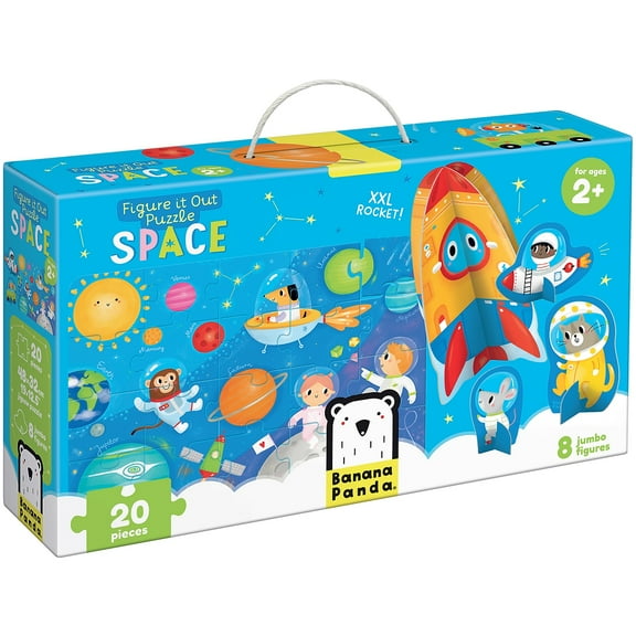 Banana Panda Figure It Out Puzzle Space 2 , puzzle with 8 jumbo figures for toddler