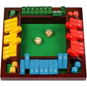 Coogam Shut The Box Dice Family Game, 1-4 Players for Adults Kids(11.8 x 11.8 Inch)