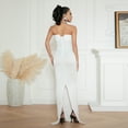 thumbnail image 2 of nvzhuang Women Off-shoulder Sleeveless Dress Summer Strapless Bodycon Party Dress Beach Streetwear, 2 of 7