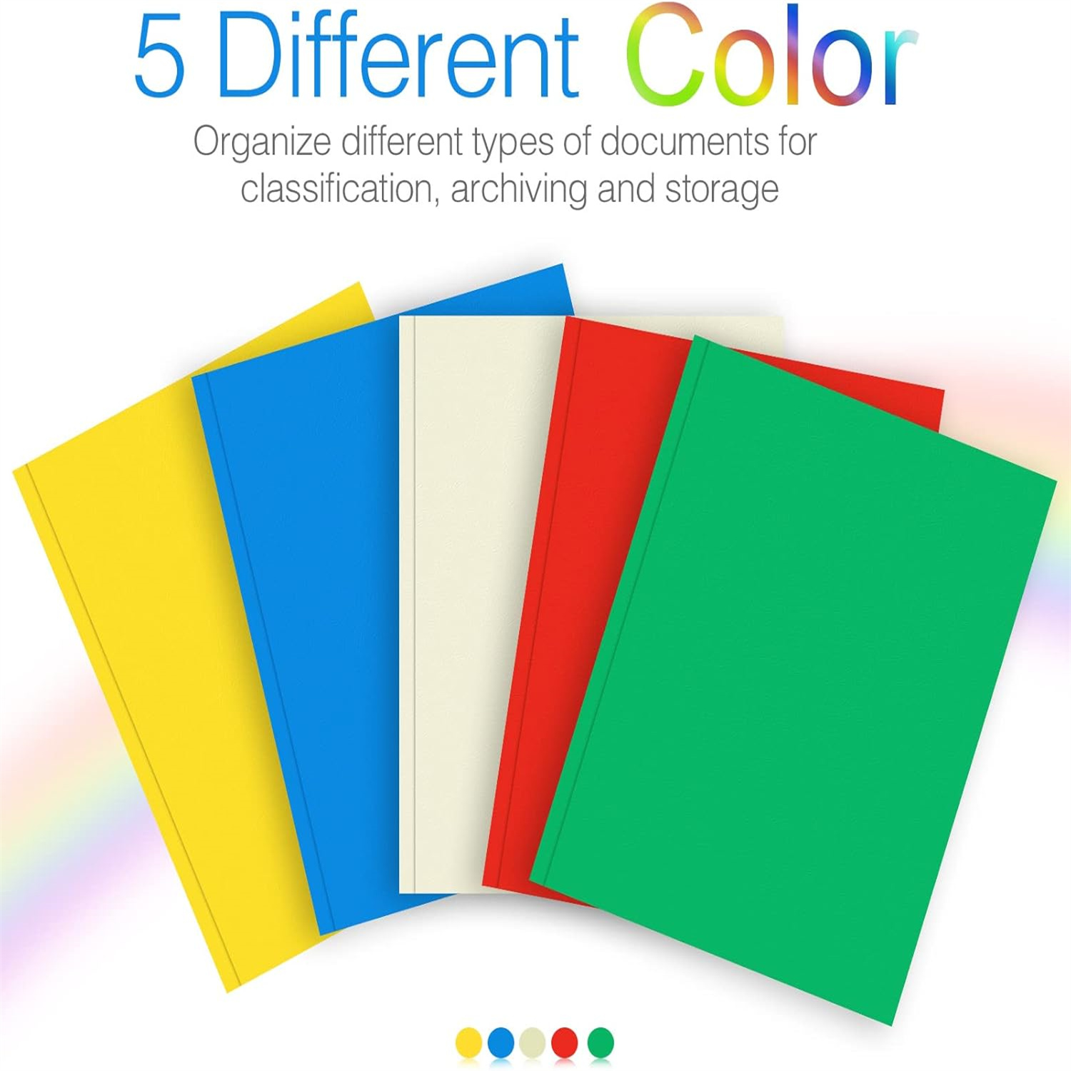 Two Pocket Folder,  100 Pack 2 Pocket Folders with Prongs, Business Card Slots Letter Size Paper Folders Designed for Office and Classroom Use